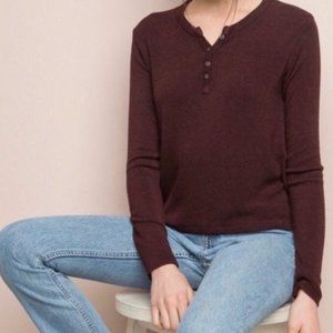 BRANDY MELVILLE maroon long-sleeve henley